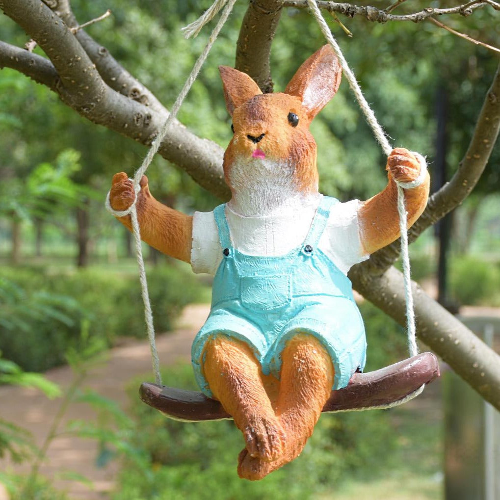 Squirrel Swinging  on Tree Garden Decor - Deczo