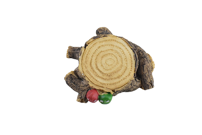 Tree Stump with Beetles Miniature for Garden Decor, Garden Tray, Terrariums - Deczo
