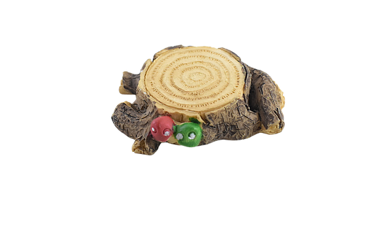 Tree Stump with Beetles Miniature for Garden Decor, Garden Tray, Terrariums - Deczo