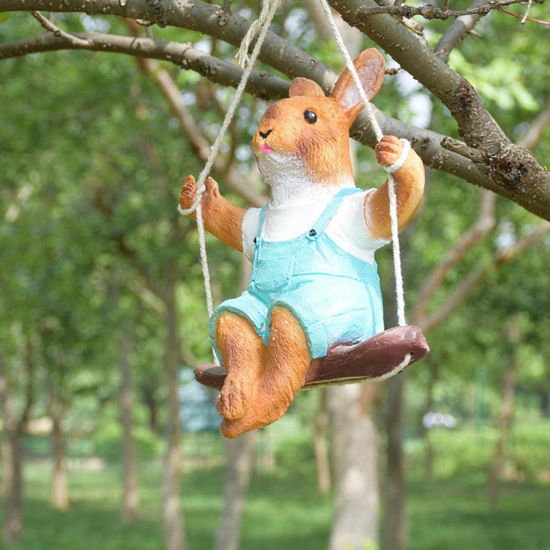 Squirrel Swinging  on Tree Garden Decor - Deczo