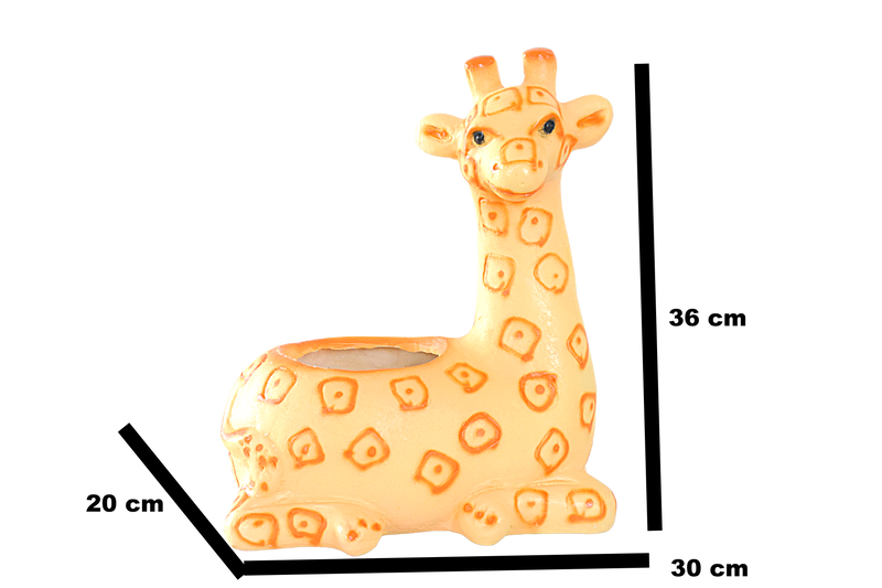 Sitting Giraffe Resin Succulent Pot  for Garden,Decor, Kids Room,Gift - Deczo