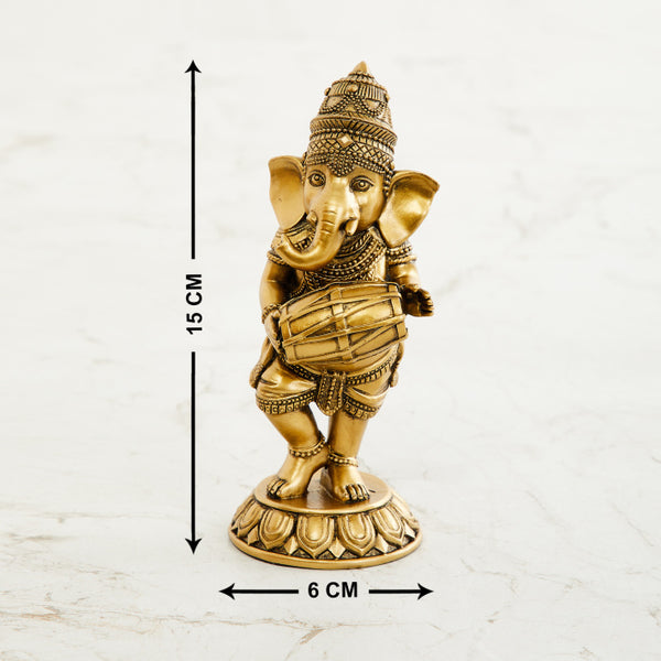 Standing Ganesha Playing Dholak - Deczo