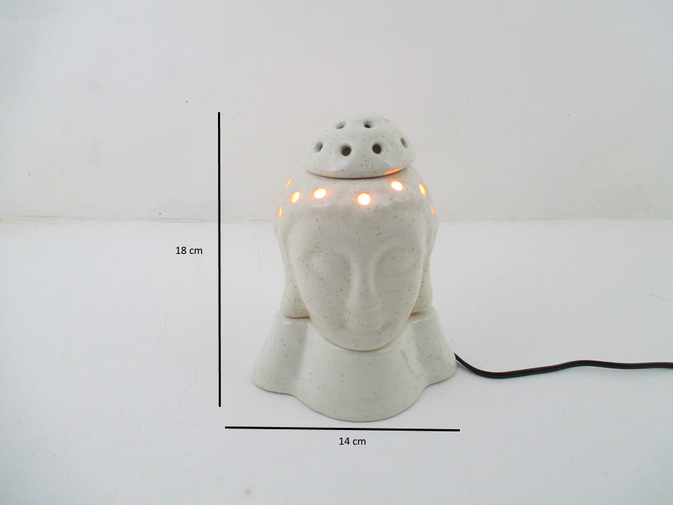 Lord Buddha Shape Ceramic Electrical Night Lamp With Aroma Wax/ Oil Burner - Deczo