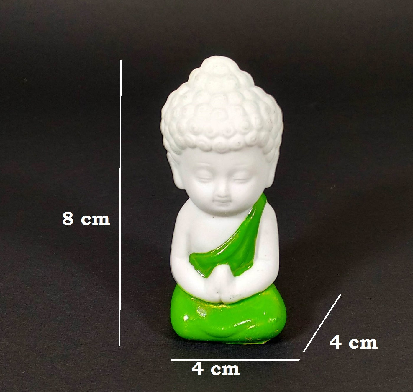 Set of 3 Pieces Miniature Buddha:  Green, Blue & Orange - Deczo