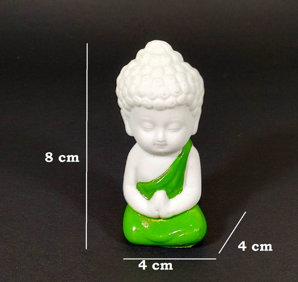 Set of 2 Pieces Miniature Buddha: Green & Blue - Deczo