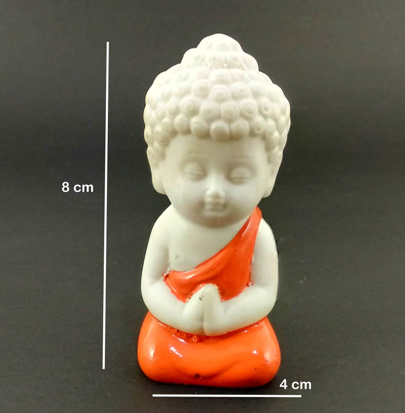Set of 2 Pieces Miniature Buddha: Green Orange - Deczo