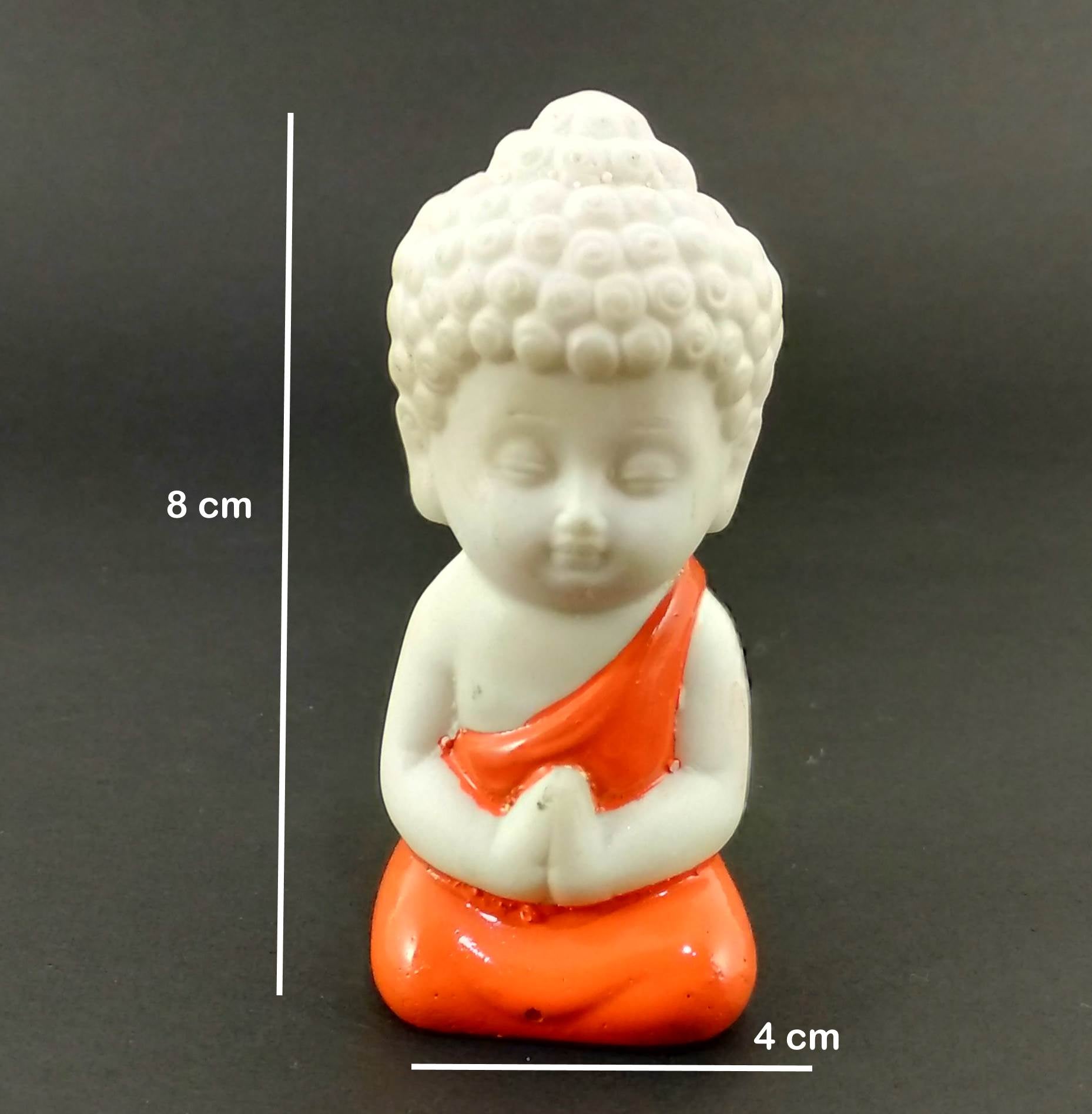 Set of 2 Pieces Miniature Buddha: Golden & Orange - Deczo