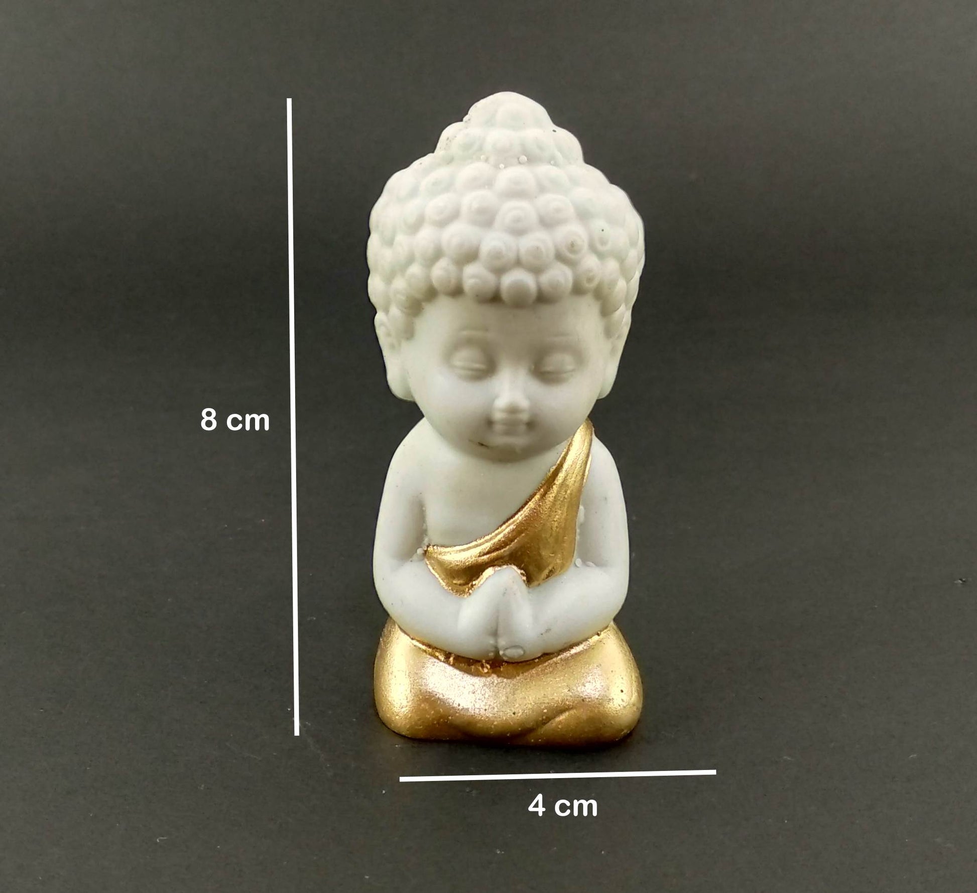 Set of 2 Pieces Miniature Buddha: Golden & Orange - Deczo