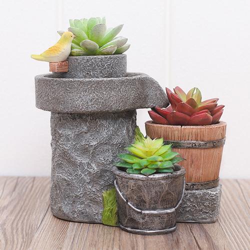 Chirpy Buckets Resin Succulent Pot - Deczo