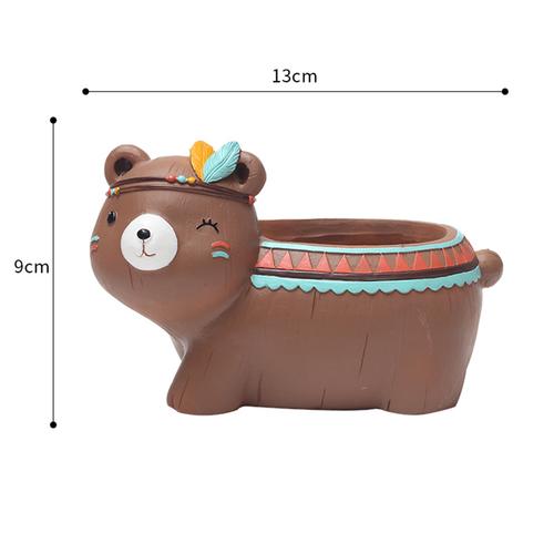 Brown Bear Resin Succulent Pot - Deczo