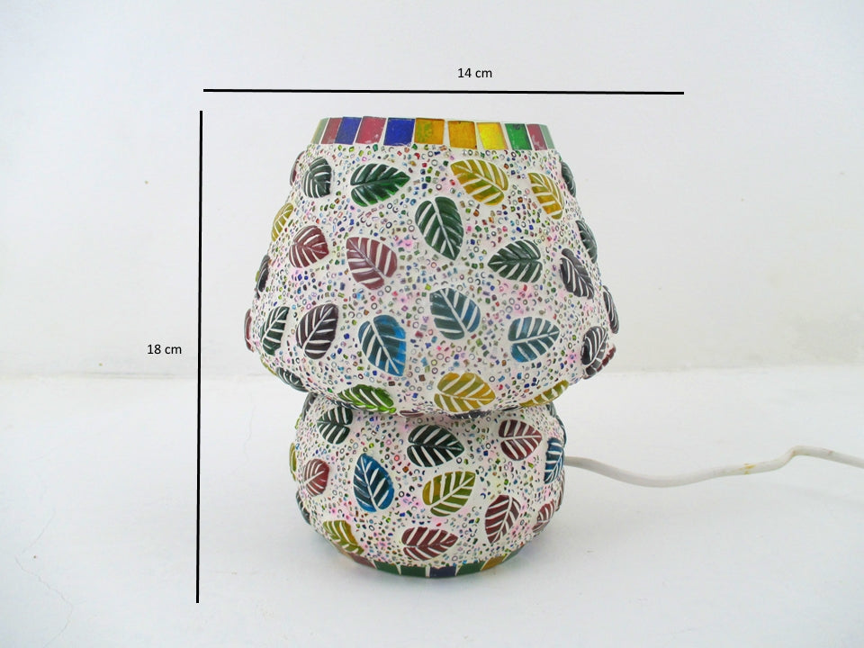 DECZO Hand Decorated Glass leaf Table / Night Lamp - Deczo