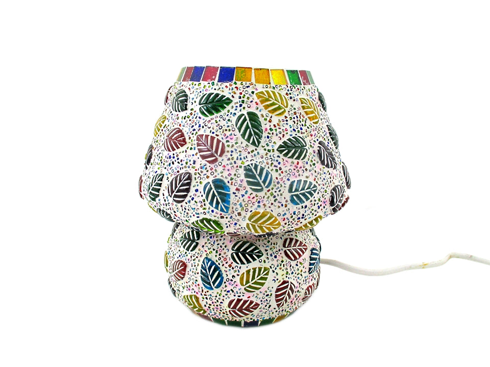 DECZO Hand Decorated Glass leaf Table / Night Lamp - Deczo