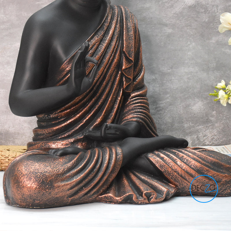 2 Feet Serene Blessing Buddha   : Copper & Black