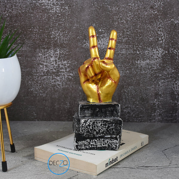 Lets Celebrate Victory Hand Sign for Table Decor