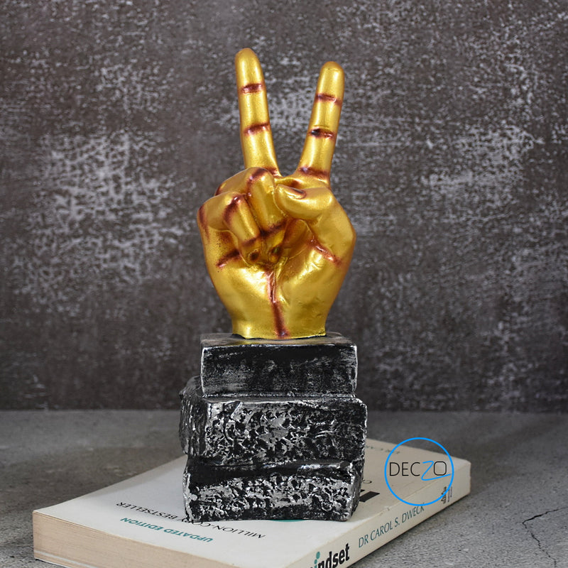 Lets Celebrate Victory Hand Sign for Table Decor