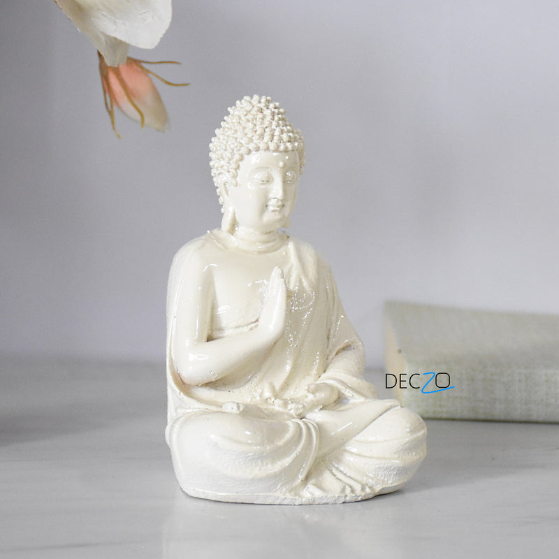 Lord Buddha statue In Three Different Positions : Off-White