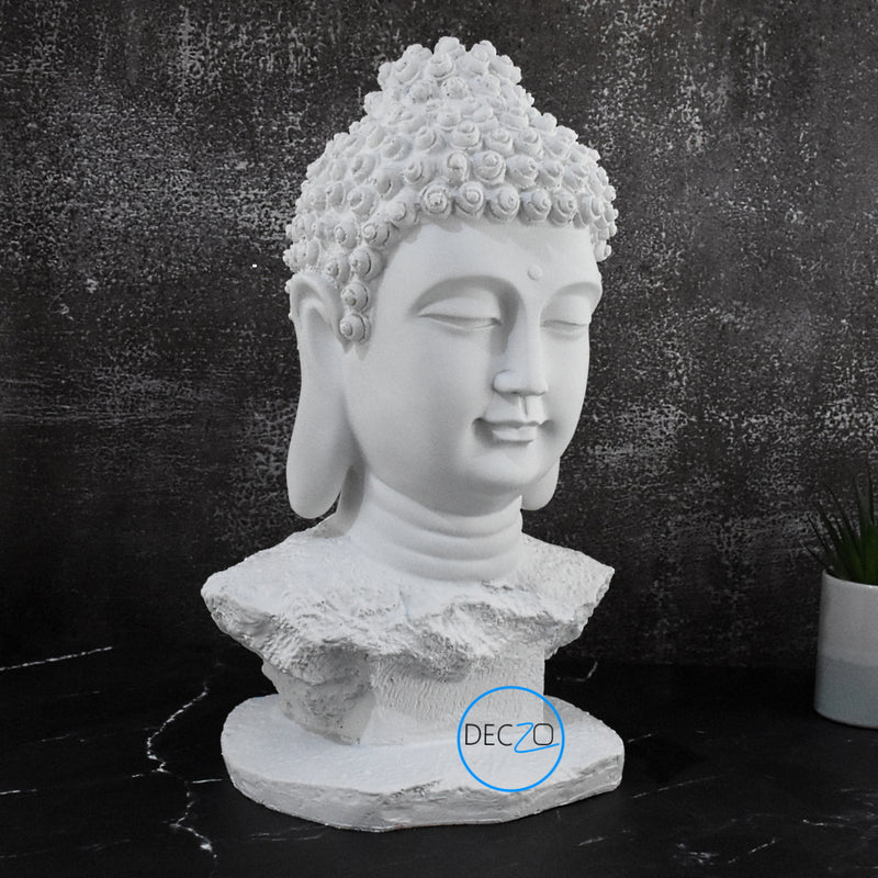The Amoghasiddhi Buddha Head Statue - Large (White)
