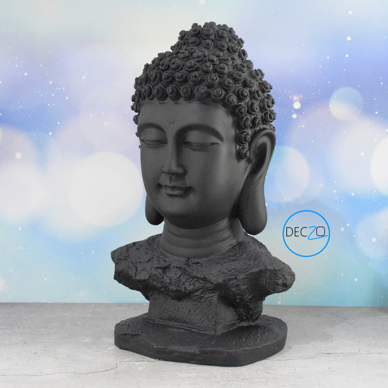 The Amoghasiddhi Buddha Head Statue - Large (Black)