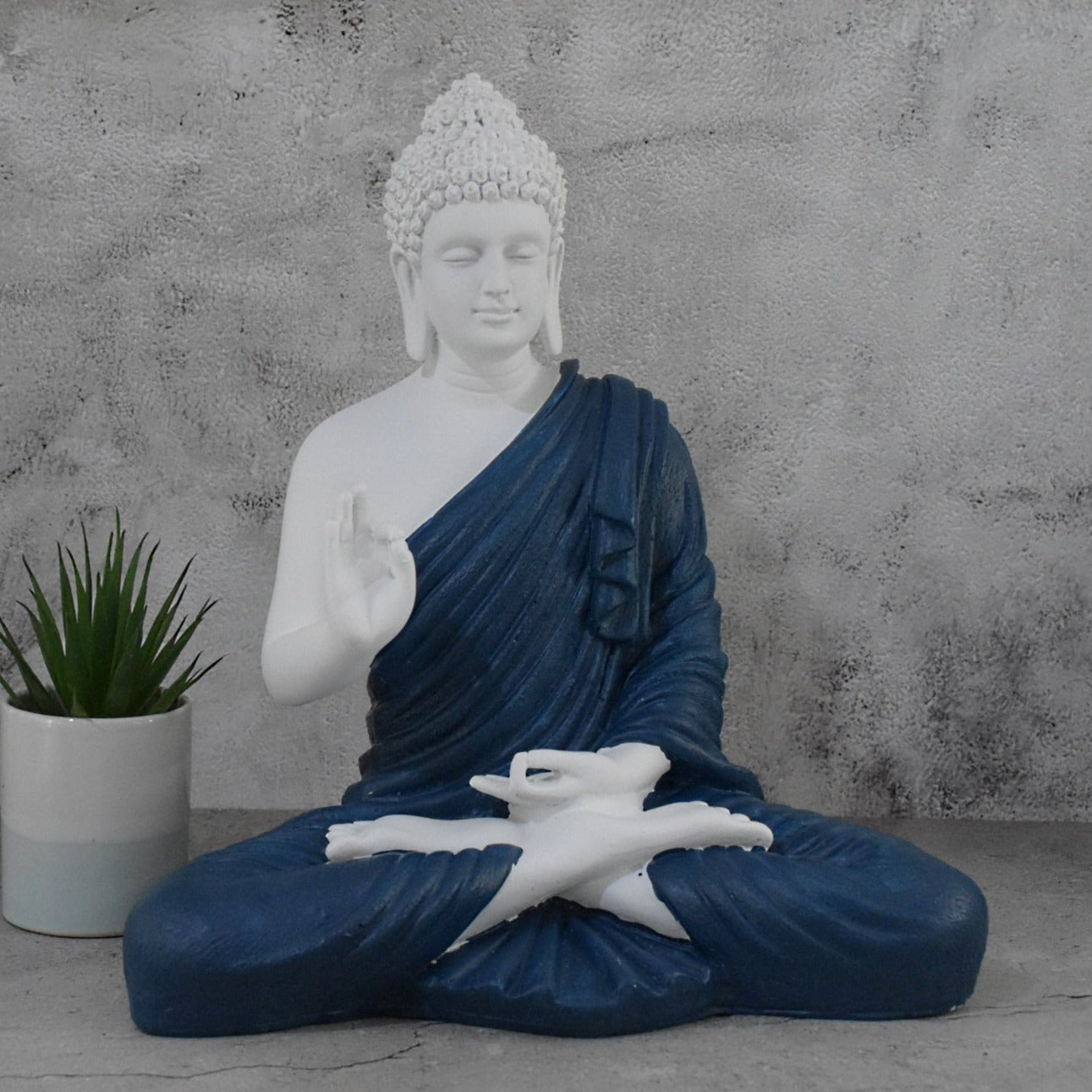 Large Blessing Buddha Statue : Royal Blue