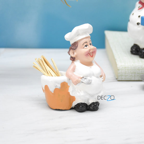 Creative Lady Chef Statue toothpick holder