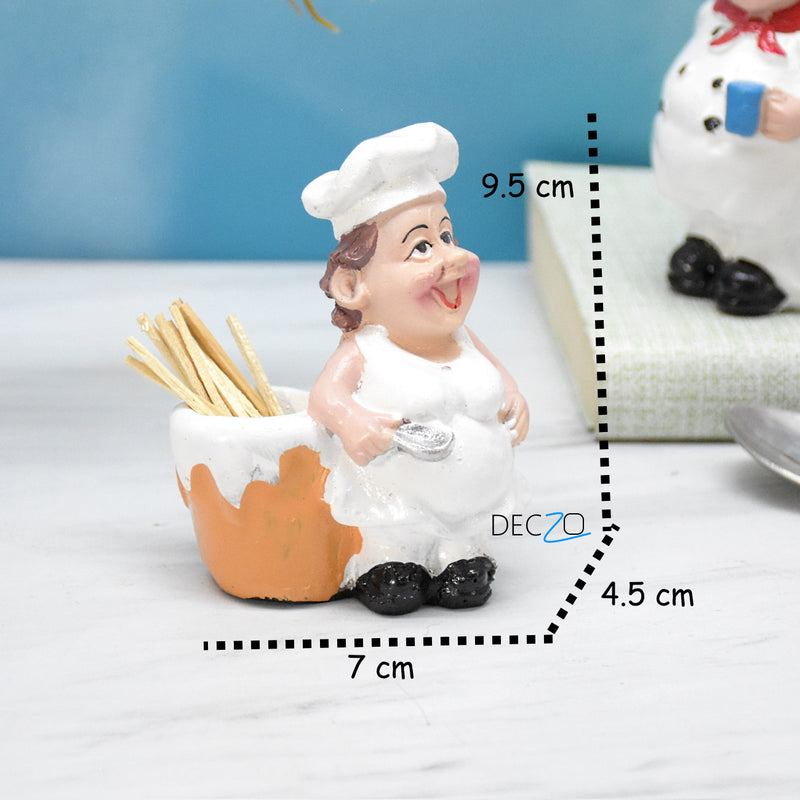 Set of 2 Delightful Chefs  for Toothpick and Tissue Holder