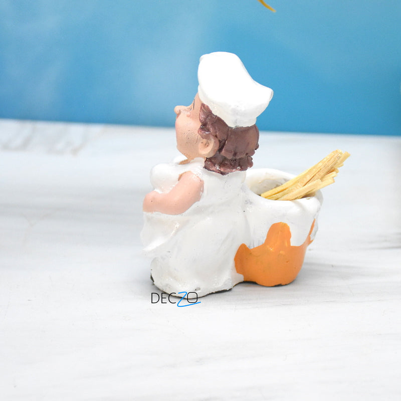 Creative Lady Chef Statue toothpick holder