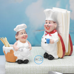 Set of 2 Delightful Chefs  for Toothpick and Tissue Holder - deczo
