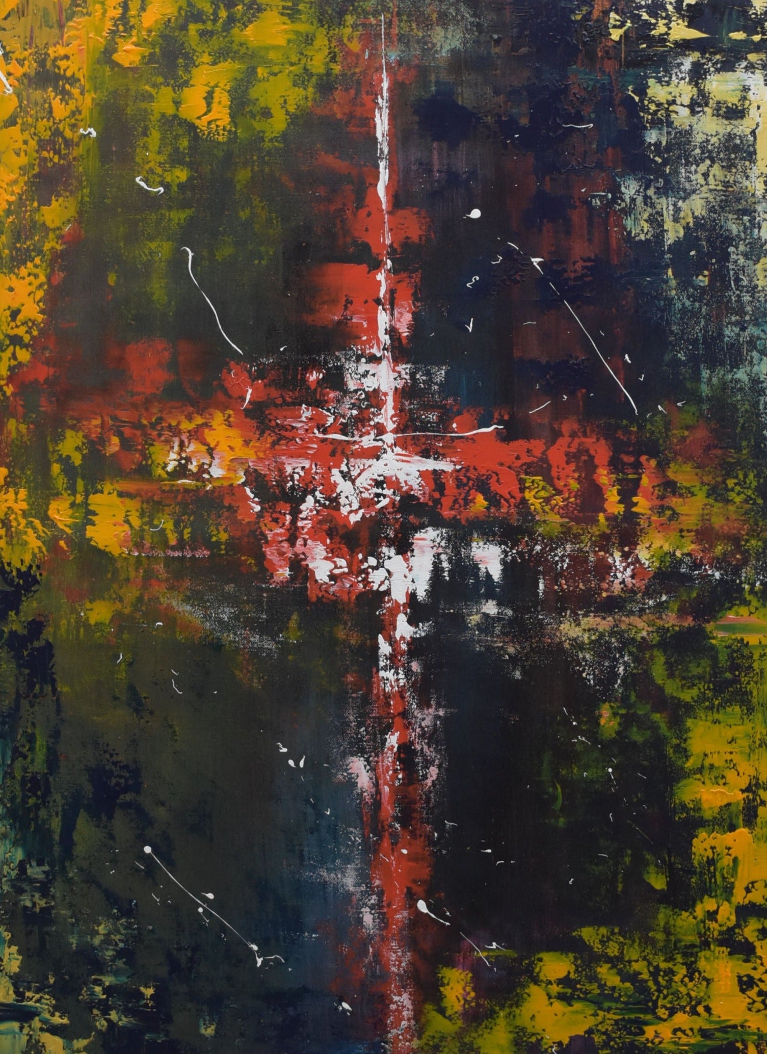 Divine Matrix  Handmade Acrylic on Canvas Abstract Wall Painting - Deczo