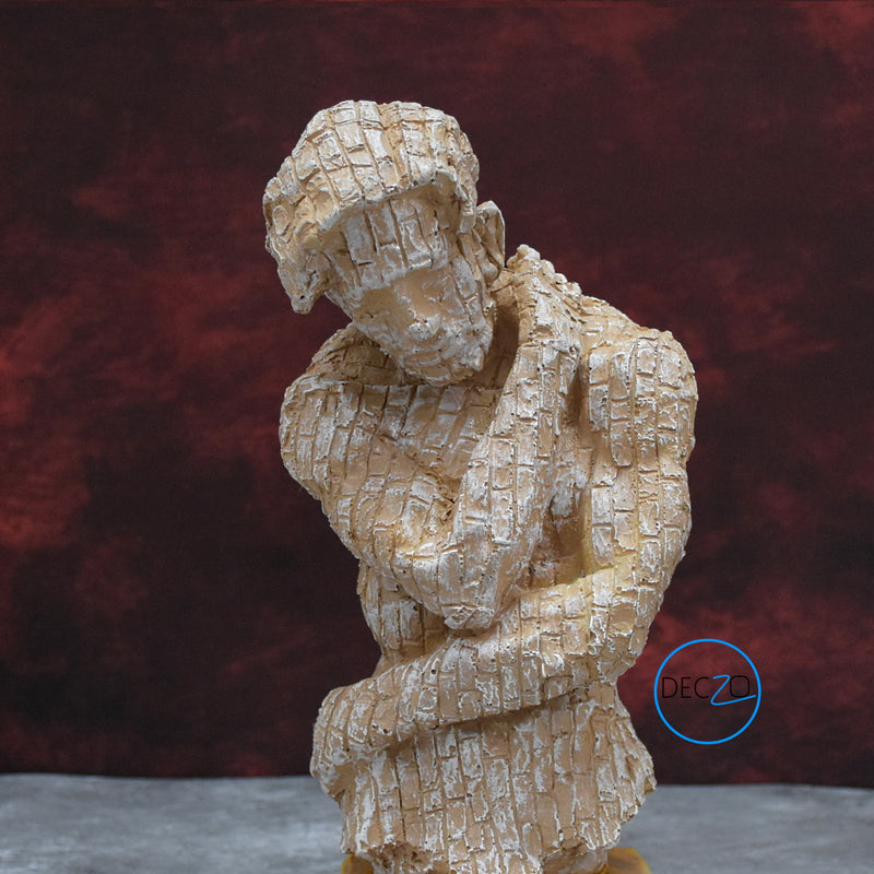 Modern Art Brick Man in Holding Position Showpiece for Table Decor, Gift