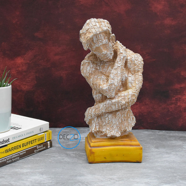 Modern Art Brick Man in Holding Position Showpiece for Table Decor, Gift