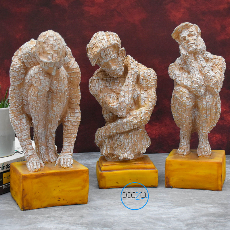 Modern Art Brick Man in Holding Position Showpiece for Table Decor, Gift