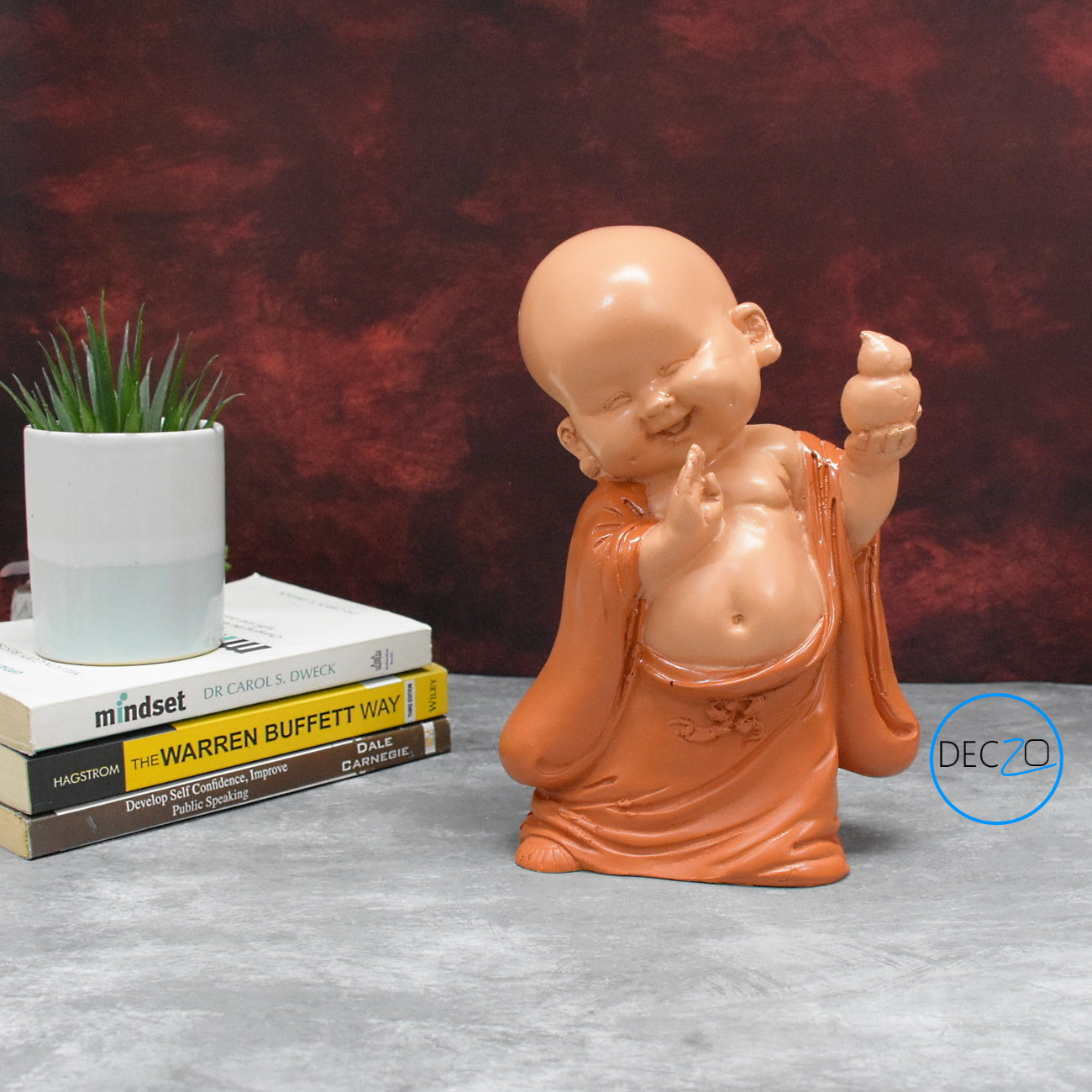 Blessing Baby Monk Showpiece :  Orange