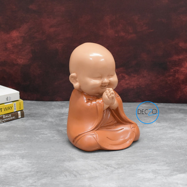 Sitting Baby Monk Showpiece :  Orange