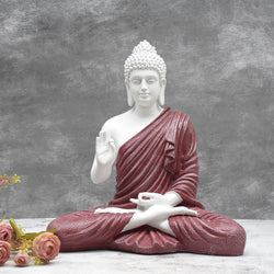 Big Size Meditating Buddha Idol : Maroon