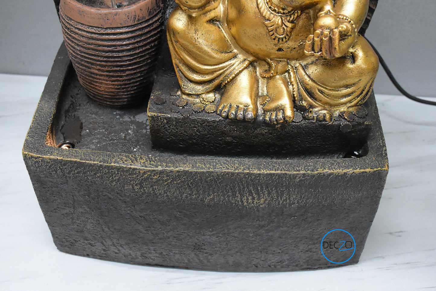 2.5 feet  Large Cascade Harmony Ganesha Poly-resin Fountain  - Brown