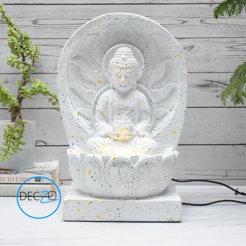 Mini Buddha Indoor Fountain : 34 CM, White