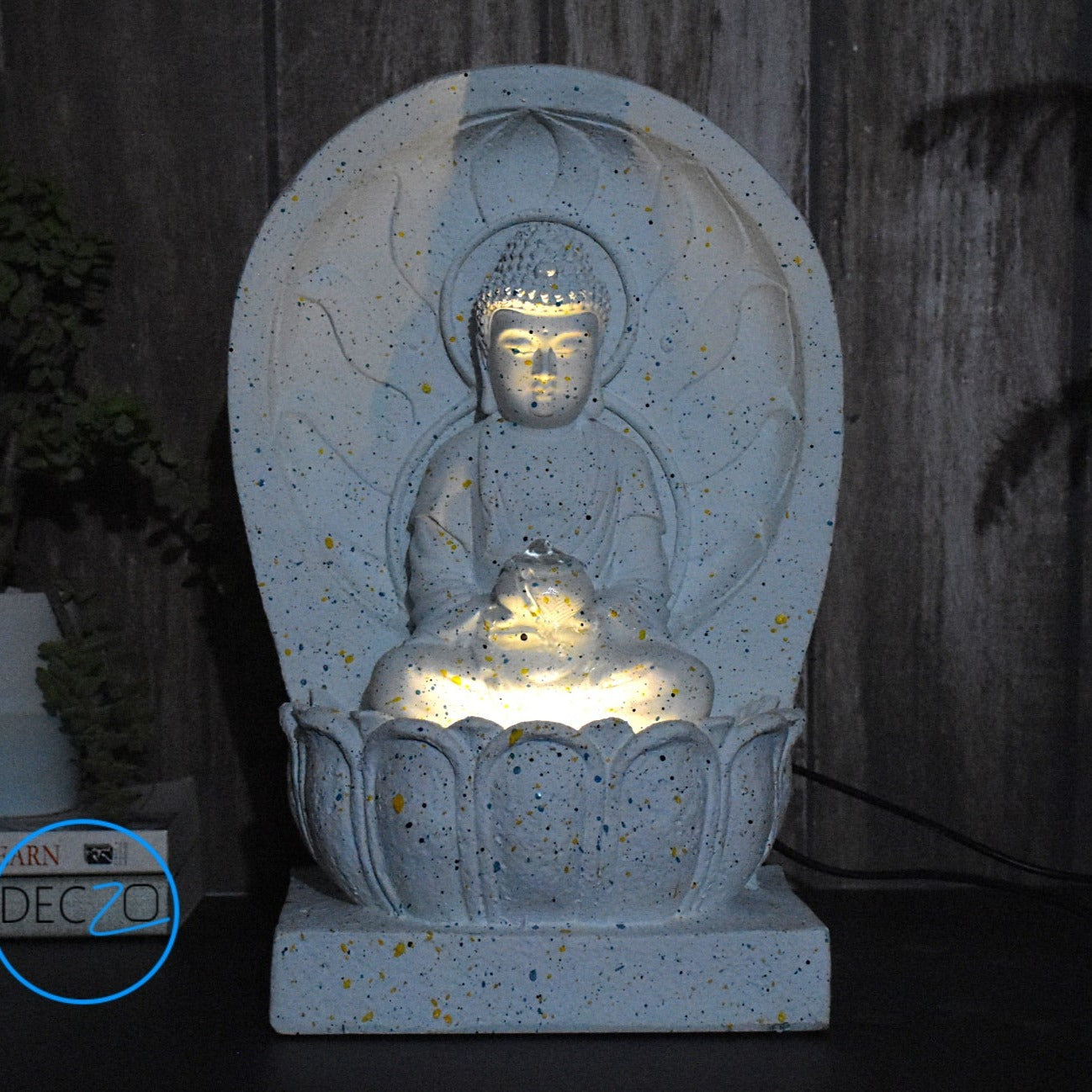 Mini Buddha Indoor Fountain : 34 CM, White
