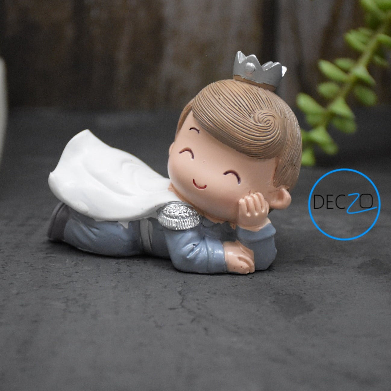 Combo of Flying Crown Girl and Boy Resin Showpieces