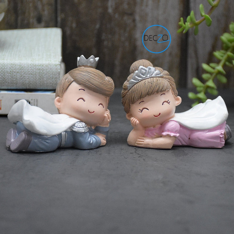 Combo of Flying Crown Girl and Boy Resin Showpieces - deczo