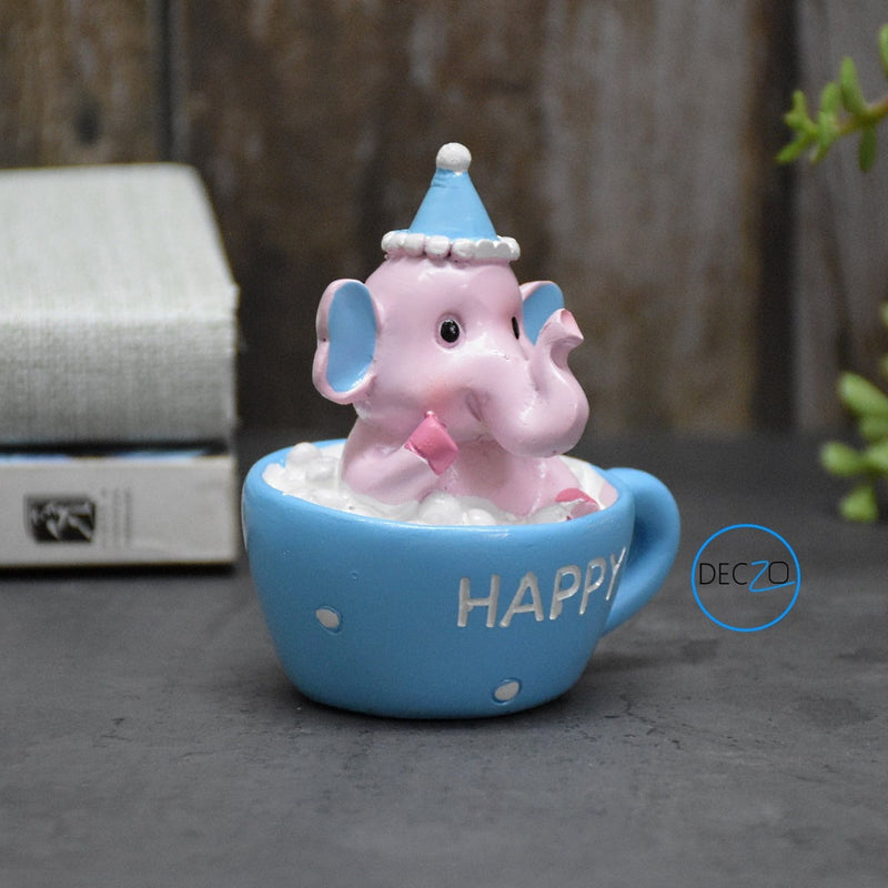 Baby Elephant Sitting in Mug Showpiece