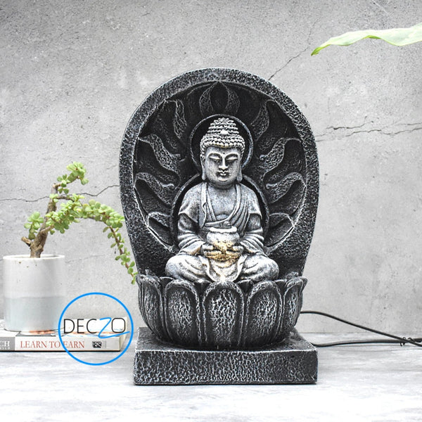 Mini Buddha Indoor Fountain : 34 CM, Black