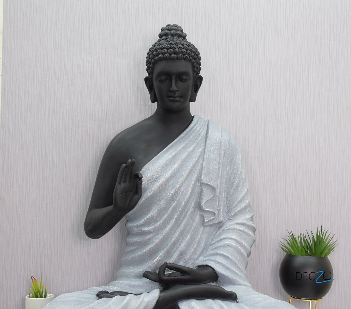 3 Feet Blessing Lord Buddha : Grey Black - Deczo