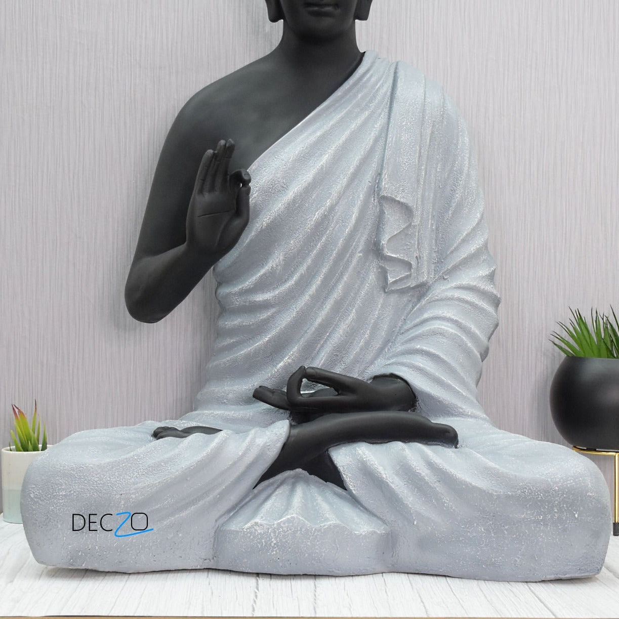 3 Feet Blessing Lord Buddha : Grey Black - Deczo