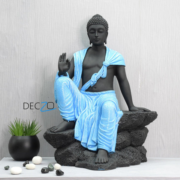 2.4 Feet Blessing Buddha Resting on Mountain – Blue Black - Deczo