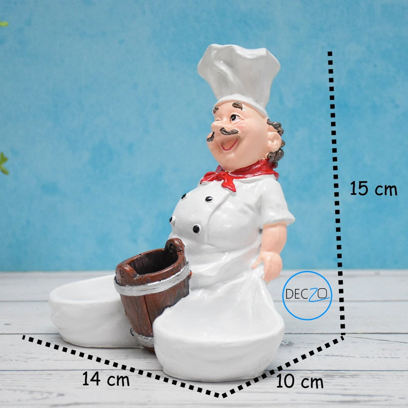 Fat Chef Salt & Pepper Shakers with Tooth Pick Holder