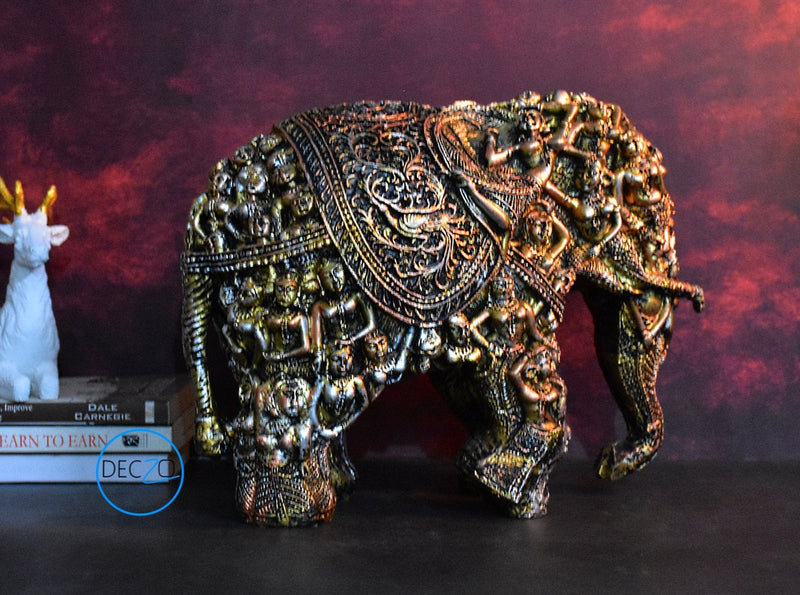 Rustic Tribal Elephant Showpiece for Home and Gift