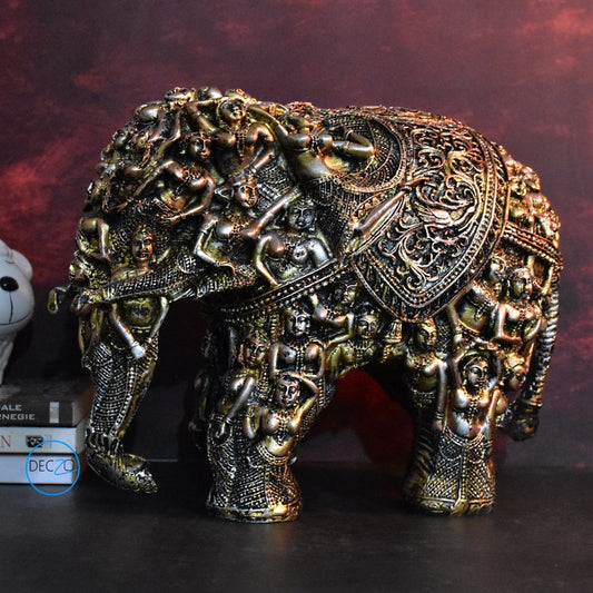 Rustic Tribal Elephant Showpiece for Home and Gift