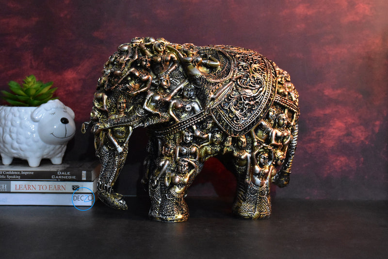 Rustic Tribal Elephant Showpiece for Home and Gift