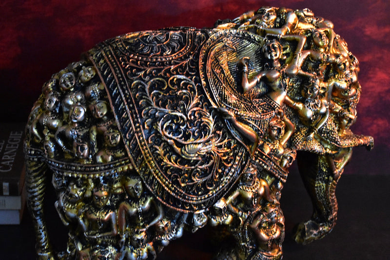 Rustic Tribal Elephant Showpiece for Home and Gift