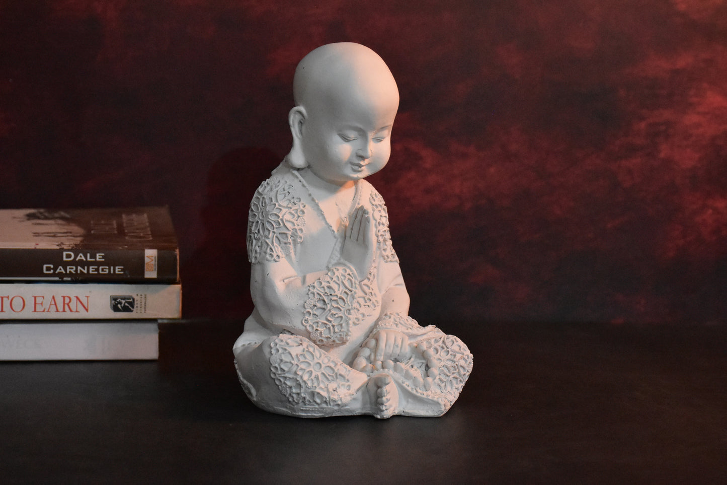 Blessing Monk Statues for Home and Gift : White